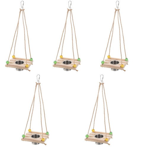 5Sets Multifunctionele Vogelstand Met Schommel En Voederbak 1