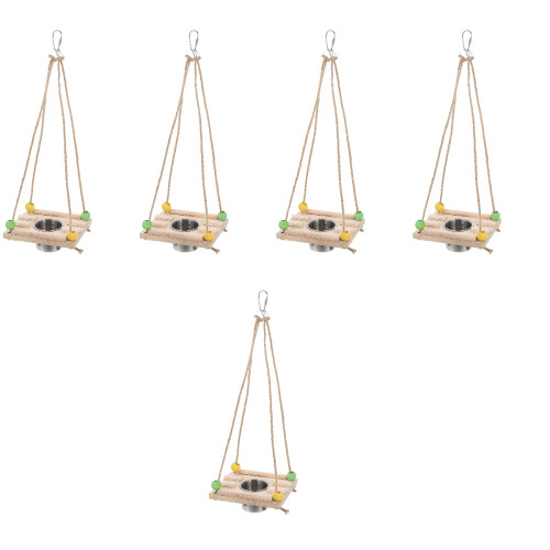 5Sets Multifunctionele Vogelstand Met Schommel En Voederbak 2