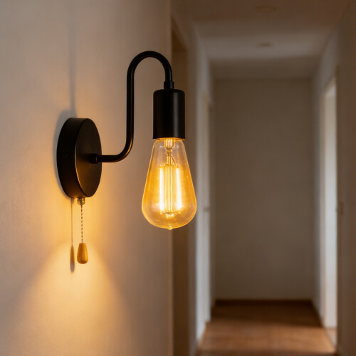 Pull Chain Wall Sconce Light with Switches-With light source 2