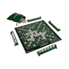 Large Scrabble Game with Rotating Wooden Board