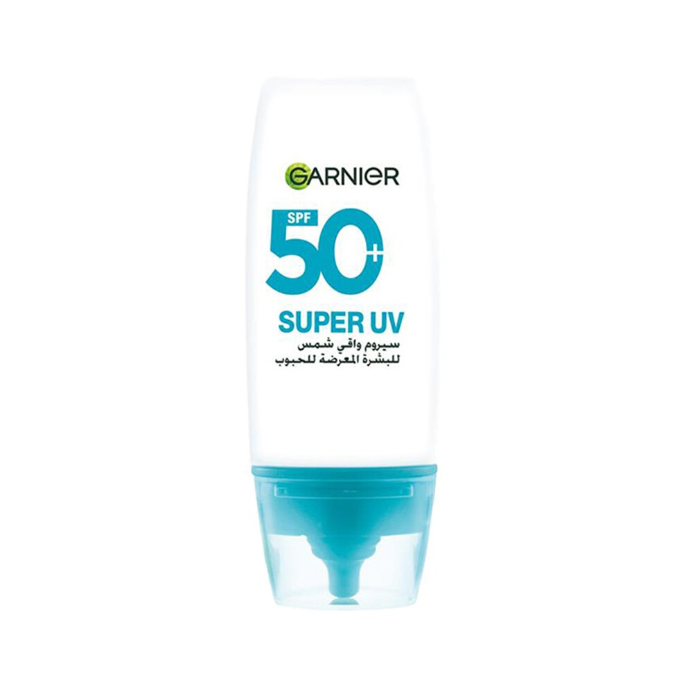Garnier SkinActive Super UV Acne Prone Skin Serum Sunscreen SPF50+ | Lightweight Sunscreen, Oil-Control Sunscreen -  30ml