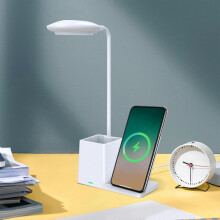 Stylish Wireless Charging Desk Lamp with 15W Fast Charger, Pen Holder & Eye-Friendly Light, compatible with iPhone
