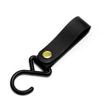 Multifunctional PU leather hooks for outdoor camping tents (black)