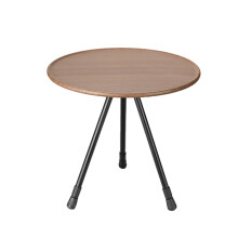 Table ronde pliante d'extérieur en alliage d'aluminium, petite, portable et relevable, idéale pour le camping. Couleur : bois.