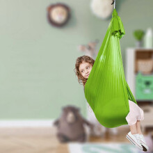 Elastische Hängematte für Kinder, für drinnen und draußen, Größe: 1,5 x 2,8 m (Grün)