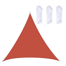 Triangular outdoor garden sunshade sail, waterproof and UV-resistant, dimensions: 2.4 x 2.4 x 2.4 meters (red)