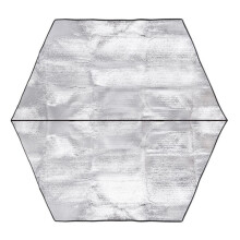 Große, sechseckige, doppelseitige Aluminiumfolien-Feuchtigkeitsmatte für den Außenbereich, wasserdicht, wärmeisolierend, Campingausrüst