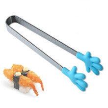 Siliconen roestvrijstalen kookclip voor in de keuken (ijsboom, voedsel, barbecue, salade) (blauw)