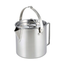 CW-307 Draagbare roestvrijstalen picknickkoker, waterkoker, theepot en hangpot (zilver)
