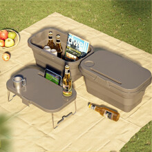 Panier de camping pliable pour transporter de l'eau, panier de pique-nique, boîte pliable d'extérieur pouvant servir de table (couleur