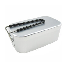 Draagbare, opvouwbare aluminium lunchbox voor buitenactiviteiten en kamperen, retro lunchbox, klein formaat, stijl: kleine, normale lun