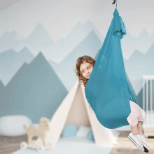 Elastische Hängematte für Kinder, für drinnen und draußen, Größe: 1 x 2,8 m (Himmelblau)