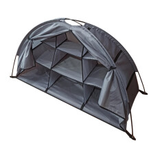 Armoire à chaussures pliable à 9 compartiments pour tente de camping, idéale pour les voyages et les camping-cars (gris)