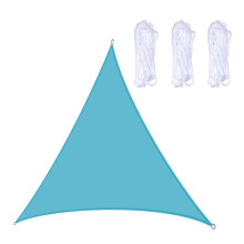 Triangular outdoor garden sunshade sail, waterproof and UV-resistant, size: 3x3x3 meters (lake blue).