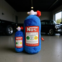 (Blue pillow) NOS Nitrous Oxide Bottle Car Headrest Neck Pillow, Lumbar Support Cushion, Creative Hug Pillow, Comfortable & Detachable for Car Seat