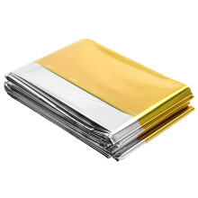 Outdoor Emergency Thermal Blanket Windproof-140x210cm Gold