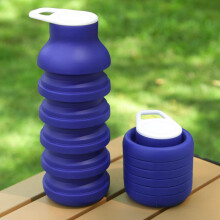 (black, 600ml) Collapsible Silicone Cup, Portable Travel Water Bottle, Lightweight Compressible Sports Cup for Hiking Cycling Camping, 500ml