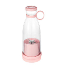 (Pink) Portable Juice Blender Portable Rechargeable Juicer Cup 420ML B