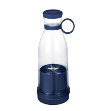 (Blue) Portable Juice Blender Portable Rechargeable Juicer Cup 420ML B