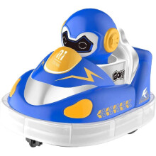 (Blue) Glow Crashers RC Bumper Cars, with LED Lights and Music