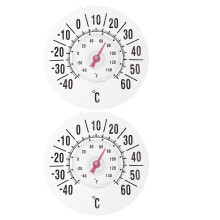 2St Analoge Temperatuurmeter Wit Met Zuignap Voor Huis En