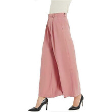 (XXL, pink) Women High Waist Casual Wide Leg Long Pants Trousers