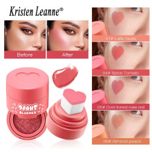 (03) Kristen Leanne Heart-Shaped Cushion Stamp Liquid Blush, Natural Nude Velvet Matte Finish, Long-Lasting Color, Portable for Touch-Ups