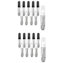 20 PCS Empty Storage Cartridges for 1.0ML Glass Ceramics Easy To Fill,Black and White .