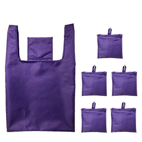 (purple) Ripstop Reusable Grocery Shopping Bag 3Pcs
