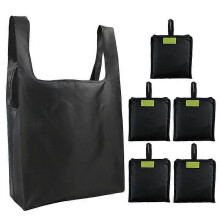 (black) Ripstop Reusable Grocery Shopping Bag 3Pcs