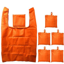 (orange) Ripstop Reusable Grocery Shopping Bag 3Pcs