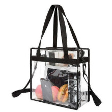 (red) Clear bags Clear Tote Bag with Zipper Closure Crossbody Messenger Shoulder Bag