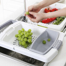 RnemiTe-amo Deals！Storage Basket Household Telescopic Multi-function Sink Cutting Board Cutting Fruit And Vegetab
