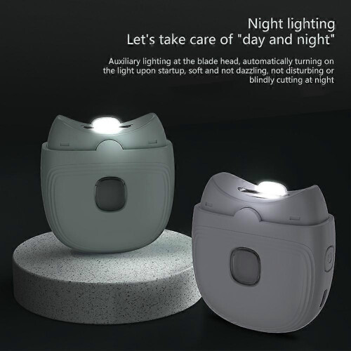 (white) Electric Toe Nail Clippers Automatic With Light Trimmer USB Rechargeable Cutter 2