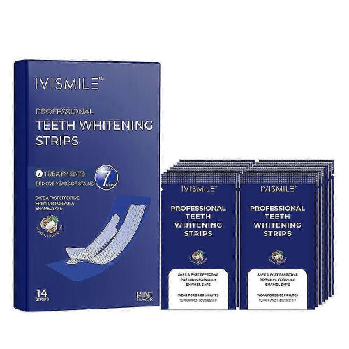 (Blue) 28 Treatments Sensitive Teeth Whitening Strips 6% Hydrogen Peroxide
