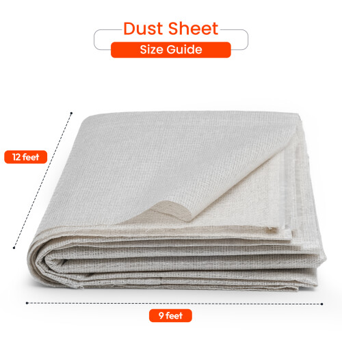 Heavy Duty Laminated Cotton Dust Sheet 12ft x 9ft 1
