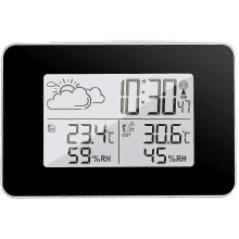 (Black) Wireless Weather Station Digital Weather Station Indoor And Outdoor Weather Station Forecast Thermometer Sensor Clock Home Hygrometer 1pc
