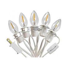 5 Base C7 String Bulbs Christmas Village Light Accessory Cord with 5 Led Light Bulb