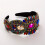 Fascia per capelli vintage da donna con fiori e strass. 1