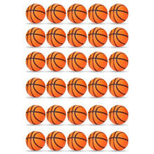 30 mini palloni da basket in schiuma, 4 cm, arancioni