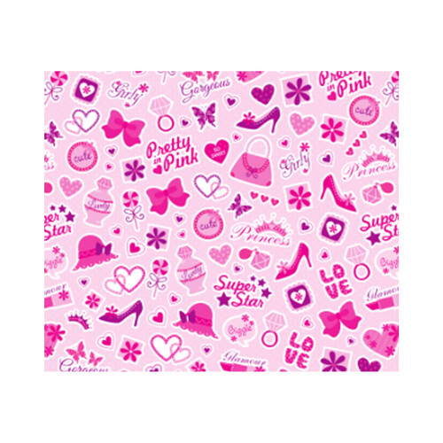 Rosa Geschenkpapierrolle mit Herzmotiven – 2 Stück
