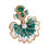 Broche poisson en alliage et strass, 4,5 x 5,5 cm 1