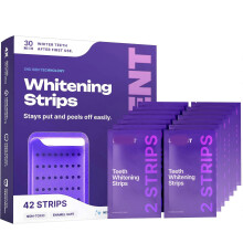 (126 Strips) Dual-Action Purple Teeth Strips – Whitening & Colour Correction Formula, Safe Enamel Tooth Stain Treatment
