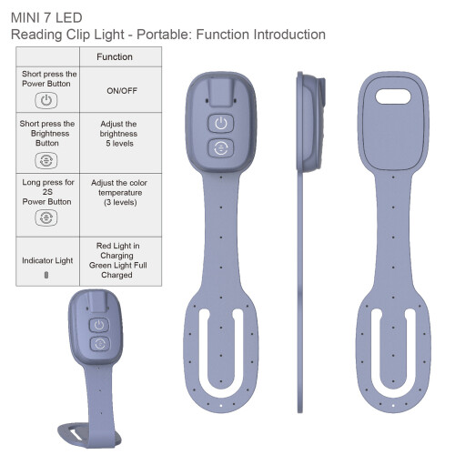 Rechargeable Reading Book Clip Light Eye Protection LED-White 2