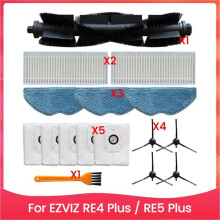 Für EZVIZ RE4 plus / RE5 plus Haupt- und Seitenbürste, HEPA-Filter, Wischtuch, Staubbeutel, Staubsaugerteile