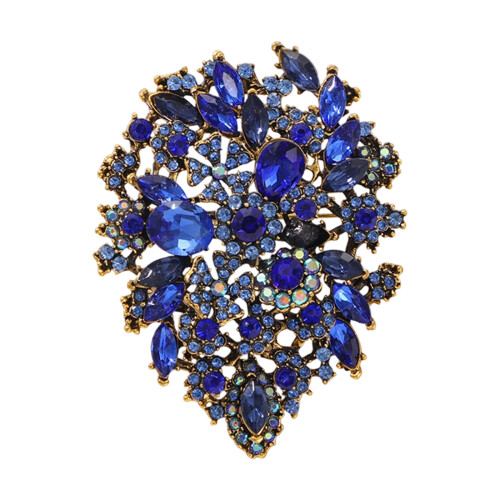 Broche à fleurs élégante, épingle à revers Unique,-QT0559 bleu