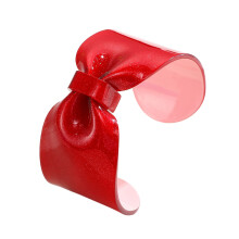 Bracelet à nœud papillon en résine colorée, ouverture-Rouge
