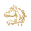 Broche cheval ajourée moderne, bijoux fabriqués en-Couleur or 1