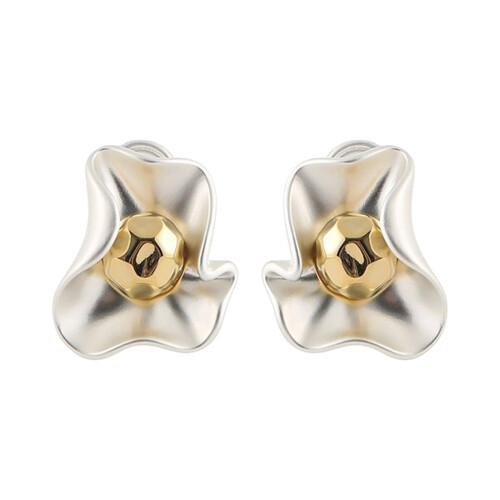 Boucles d'oreilles élégantes à finition métallique,-Blanc