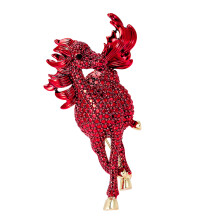 Épingle à cheval en cristal, conception légère avec-Rouge